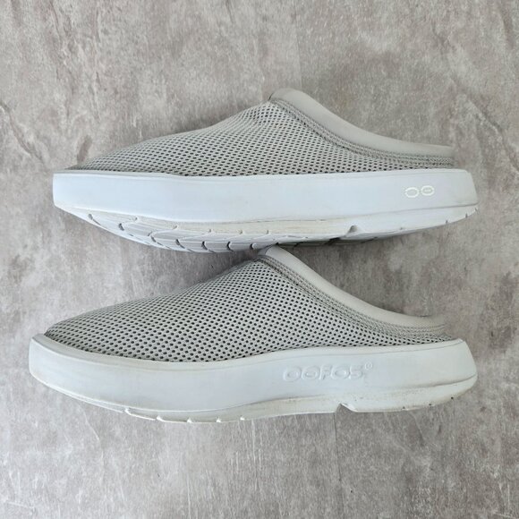Oofos Oocoozie Mules Womens 8.5 Gray Mesh Recovery Slip On Sport Comfort Shoes - Picture 6 of 11